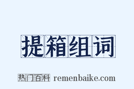 提箱组词是什么意思的图片